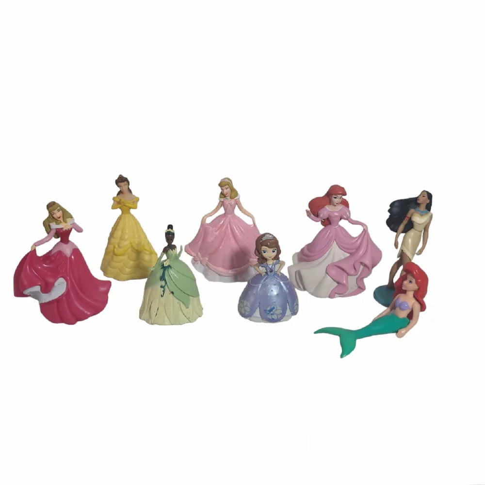 Disney Princess PVC Figure Cake Topper Ariel Cinderella Belle Tiana Etc Lot Of 8 - Picture 1 of 16